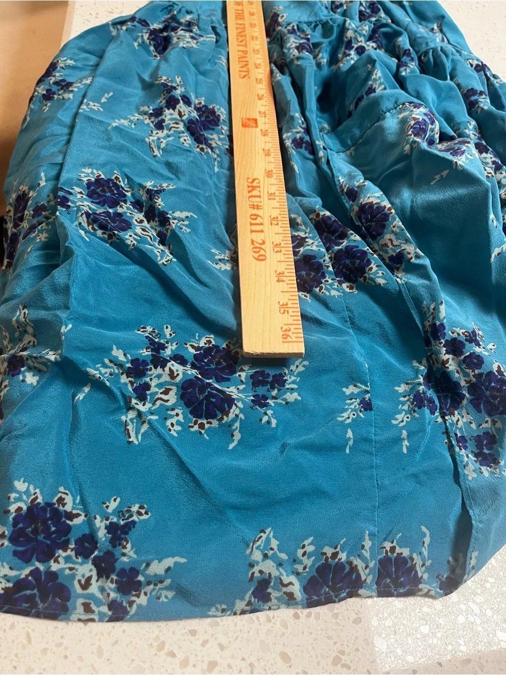 Veronica Beard Teal Floral Button-Front Midi‎ Dress silk